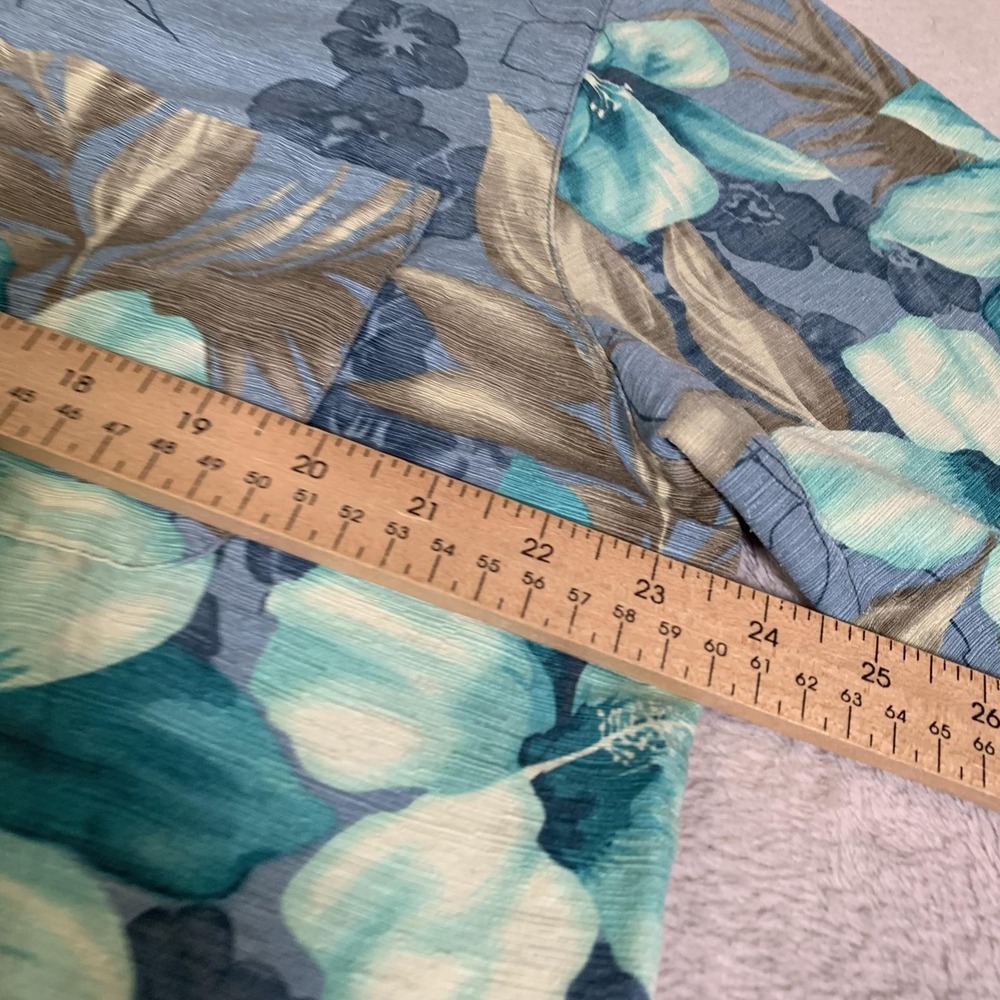 Men's Teal Floral Short-Sleeve Button-Down Shirt - Picture 5 of 9